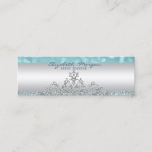 Elegant Sophisticated Modern Glittery Bokeh,Lace Mini Business Card