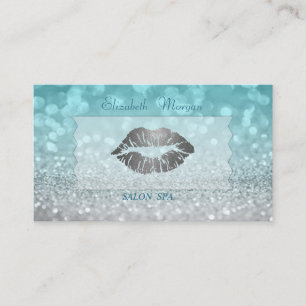 Elegant Sophisticated Modern Glittery Bokeh Lips Business Card