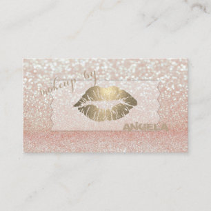 Elegant Sophisticated Modern Glittery Bokeh,Lips Business Card