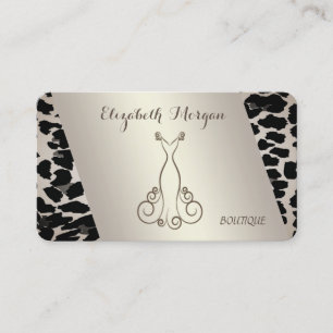 Elegant Sophisticated Modern,Leopard Print,Dress Business Card