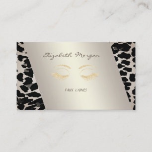 Elegant Sophisticated Modern,Leopard Print,Lashes Business Card