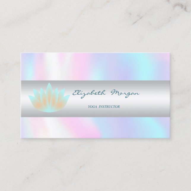 Elegant Sophisticated Modern,Lotus,Holographic Business Card (Front)