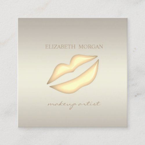 Elegant Sophisticated Modern StylishLips Square Business Card