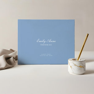 Elegant & Sophisticated Pale Sky Blue Baby Shower Guest Book