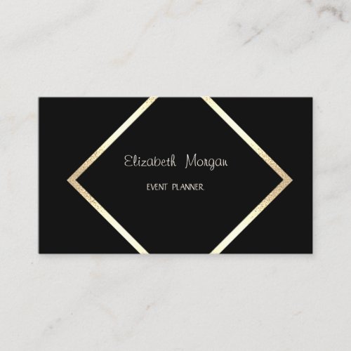 Elegant Sophisticated Professional GeometricBlack Business Card