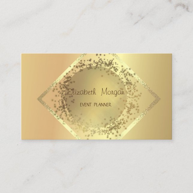 Elegant Sophisticated Professional Geometric Gold Business Card (Front)
