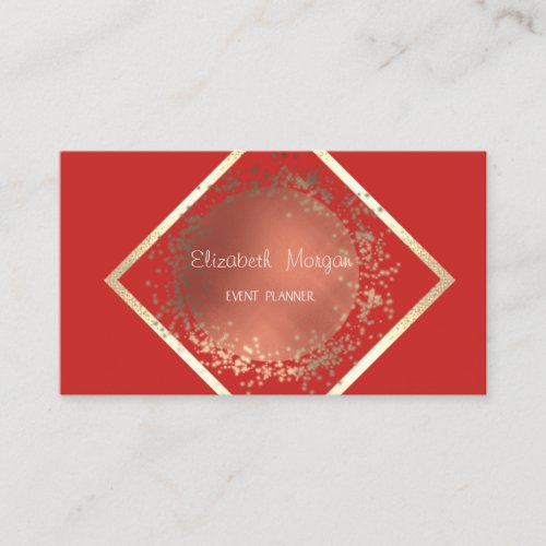 Elegant Sophisticated Professional Geometric Red Business Card