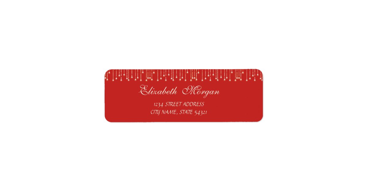 Elegant Sophisticated Red Address Label Zazzle