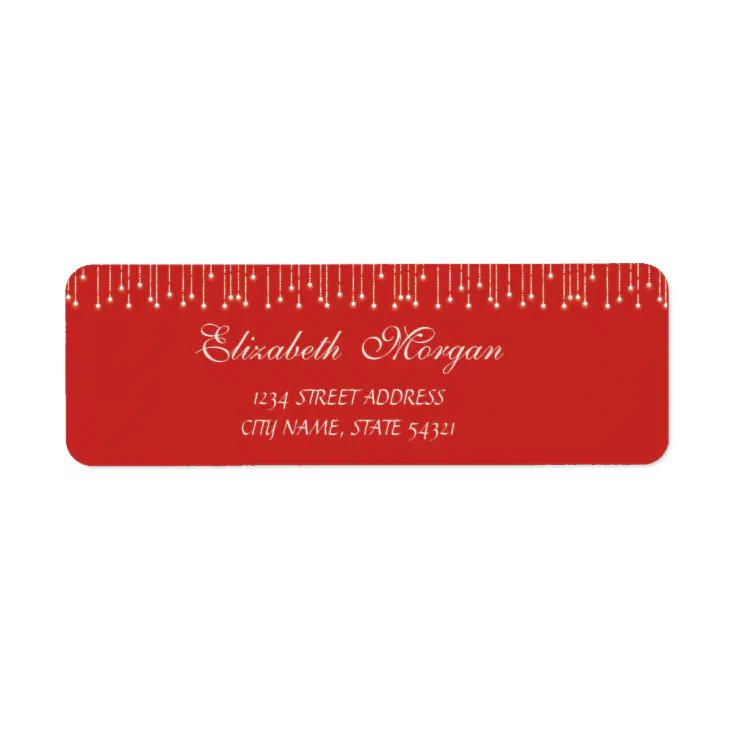 Elegant Sophisticated Red Address Label Zazzle