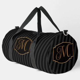 Elegant, Sophisticated Striped Monogram  Duffle Bag