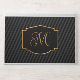 Elegant, Sophisticated Striped Monogram HP Laptop Skin