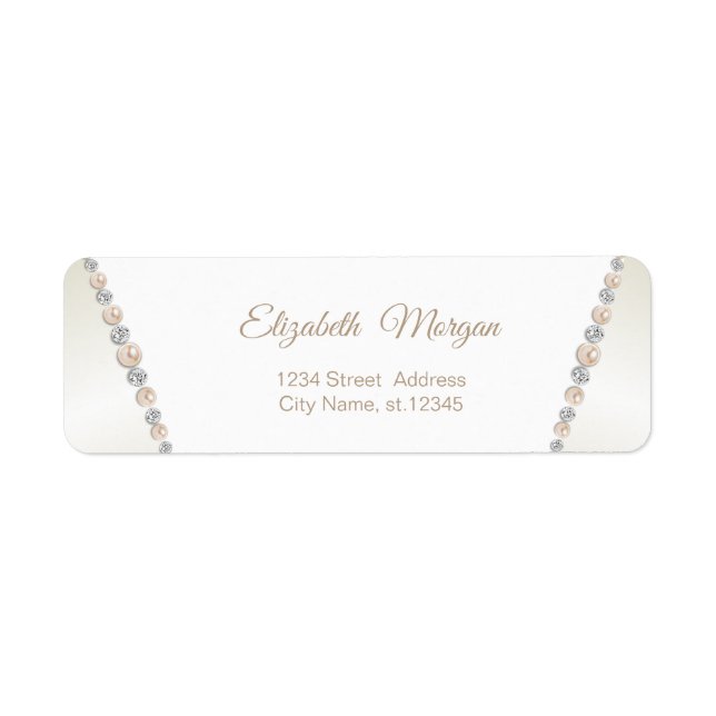 Elegant Sophisticated,Stylish Chic,Pearls Label (Front)