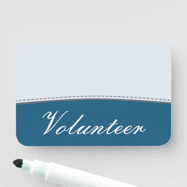 Elegant, Sophisticated "Volunteer" Name Tag (In Situ)