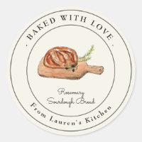 Elegant sourdough bread baking labels