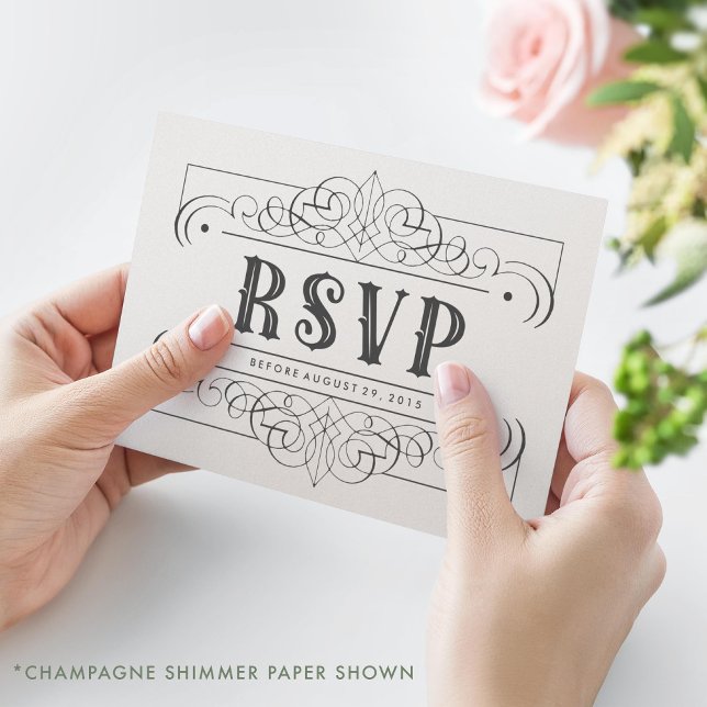 Elegant South Western Black and White RSVP Card (Creator Uploaded)