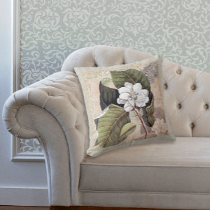 Elegant Southern Belle Magnolia Blossom Throw Pillow