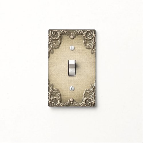 Elegant Southern Charm Rustic Burlap Lace  Light Switch Cover