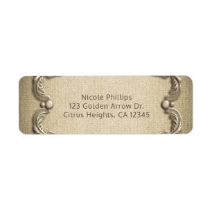 Elegant Southern Charm Rustic Burlap Lace Wedding Label