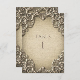 Elegant Southern Charm Rustic Burlap Table Number