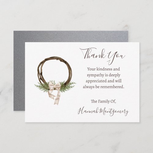 Elegant Southern Funeral Sympathy Thank You Cards
