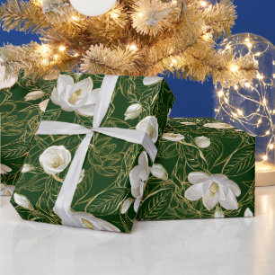 Elegant Southern Magnolias Art Nouveau Pattern Wrapping Paper