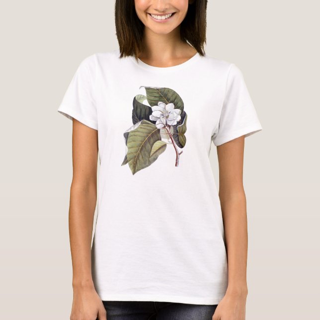 Elegant Southern White Magnolia Flower T-Shirt (Front)