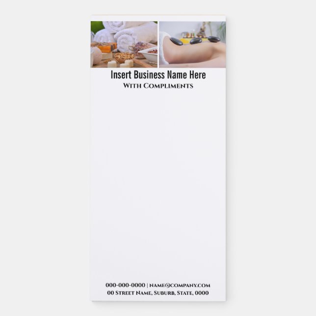 Elegant spa 2 photo DIY business office Magnetic Notepad (Front)