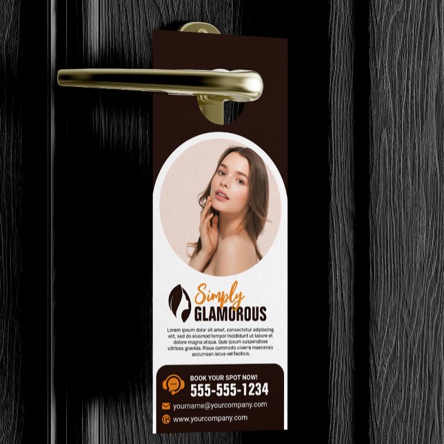 Elegant Spa Beauty Salon Makeup Nails & Facials Door Hanger (Creator Uploaded)