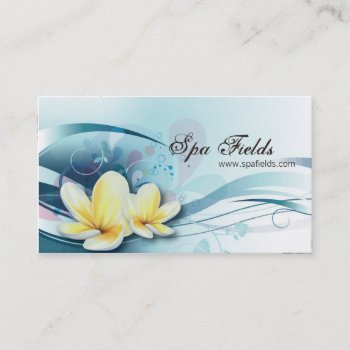 Elegant Spa Manager Business Card - Blue Plumeria by OLPamPam at Zazzle