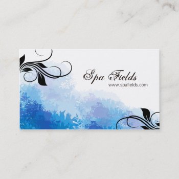 Elegant Spa Manager Business Card - Blue Swirl by OLPamPam at Zazzle