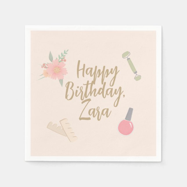 Elegant Spa Party custom design Napkins (Front)