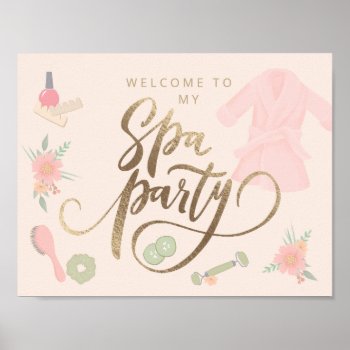 Elegant Spa Party Custom Welcome Sign by ComicDaisy at Zazzle