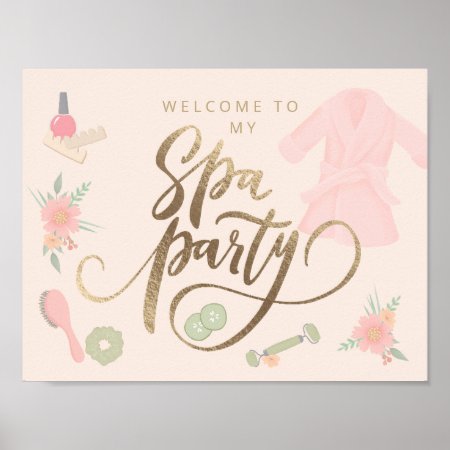 Elegant Spa Party Custom Welcome Sign