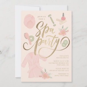 Elegant Spa Party/Shower/Bachelorette Invitation  