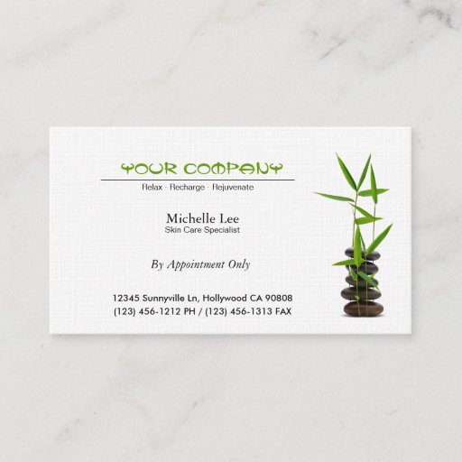 Customizable Elegant Spa / Skin Care / Massage Zen Business Card Template