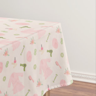 Elegant Spa things pattern with robe, hairdryer Tablecloth