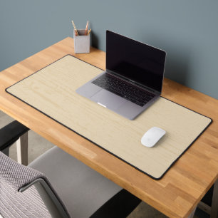 Elegant Spanish White Wood Grain Desk Mat