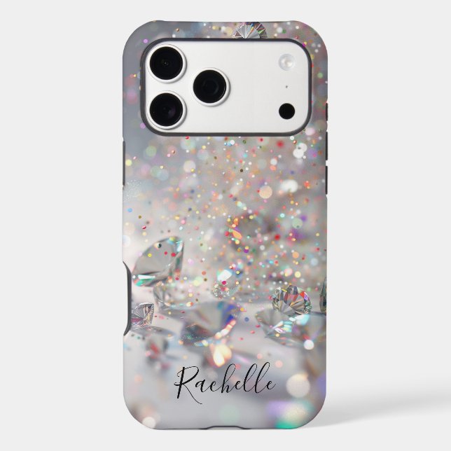 Elegant Sparkle Aesthetic with Diamonds Case-Mate iPhone Case (Back)