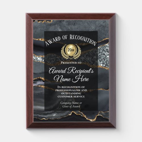 Elegant Sparkle Black Award of Recognition