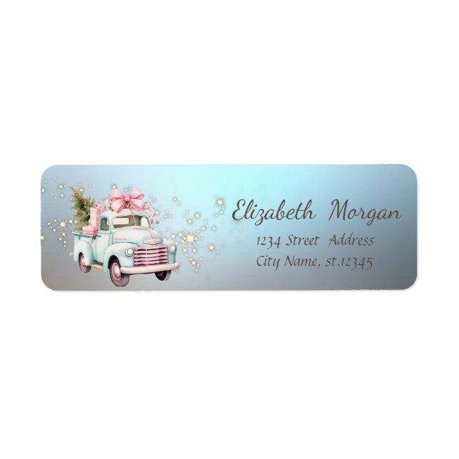 Elegant Sparkle,Blue Car Pine Tree Label (Front)