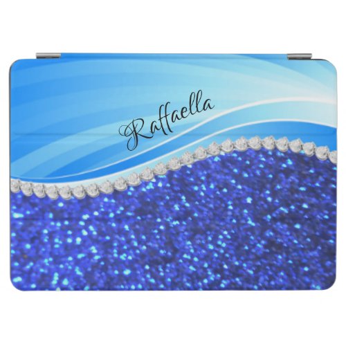 Elegant Sparkle Blue Diamond Personalised  iPad Air Cover