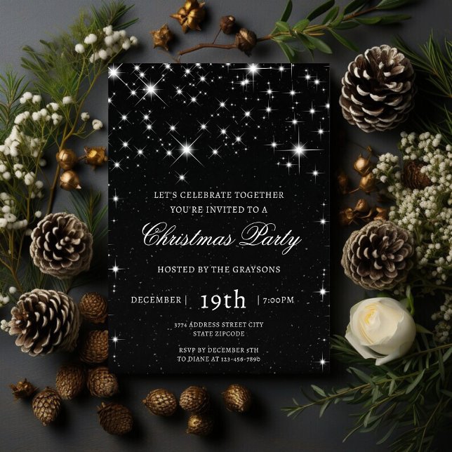 Elegant Sparkle Christmas Party Invitation (Creator Uploaded)
