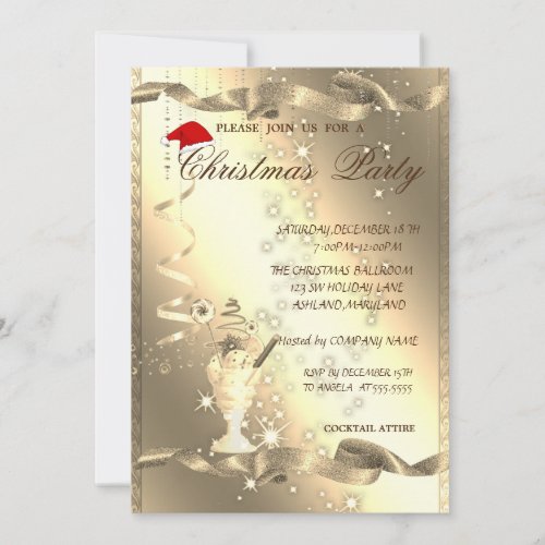 Elegant SparkleCorporate Christmas Party Invitation