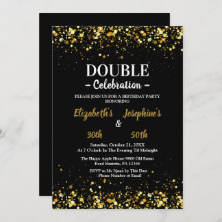 Elegant sparkle Dual Birthday Soiree Invitation