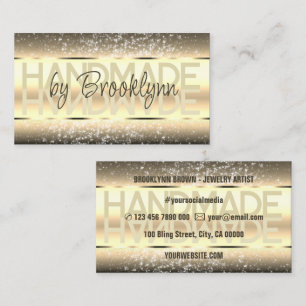 Elegant Sparkle Glitter Luxurious Glam Dark Gold Business Card