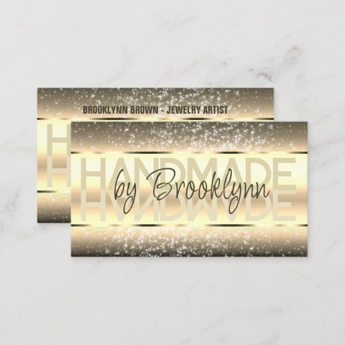 Elegant Sparkle Glitter Luxurious Glam Dark Gold Business Card