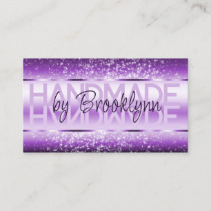 Elegant Sparkle Glitter Luxurious Glam Dark Purple Business Card