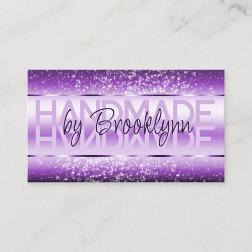 Elegant Sparkle Glitter Luxurious Glam Dark Purple Business Card