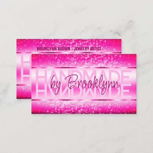 Elegant Sparkle Glitter Luxurious Glam Grily Pink Business Card
