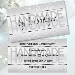 Elegant Sparkle Glitter Luxurious Glam Light Gray Business Card